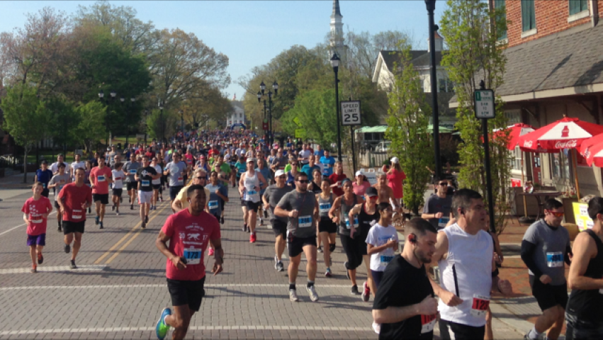 Runners in the Cary Road Race