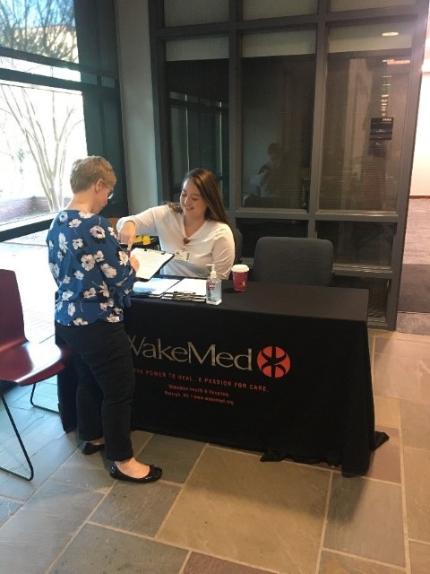 booth at employee health screenings