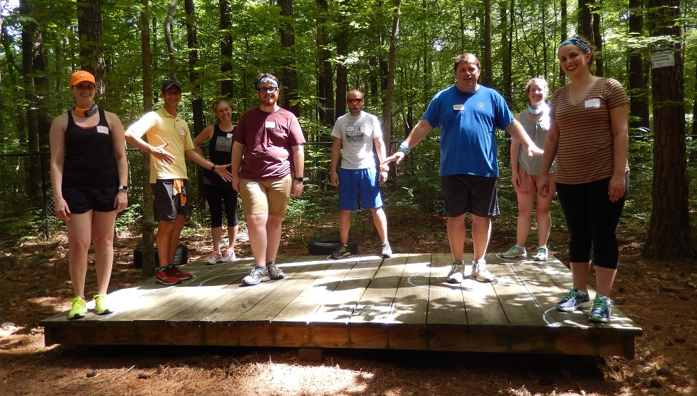 Town staffers on a team-building retreat