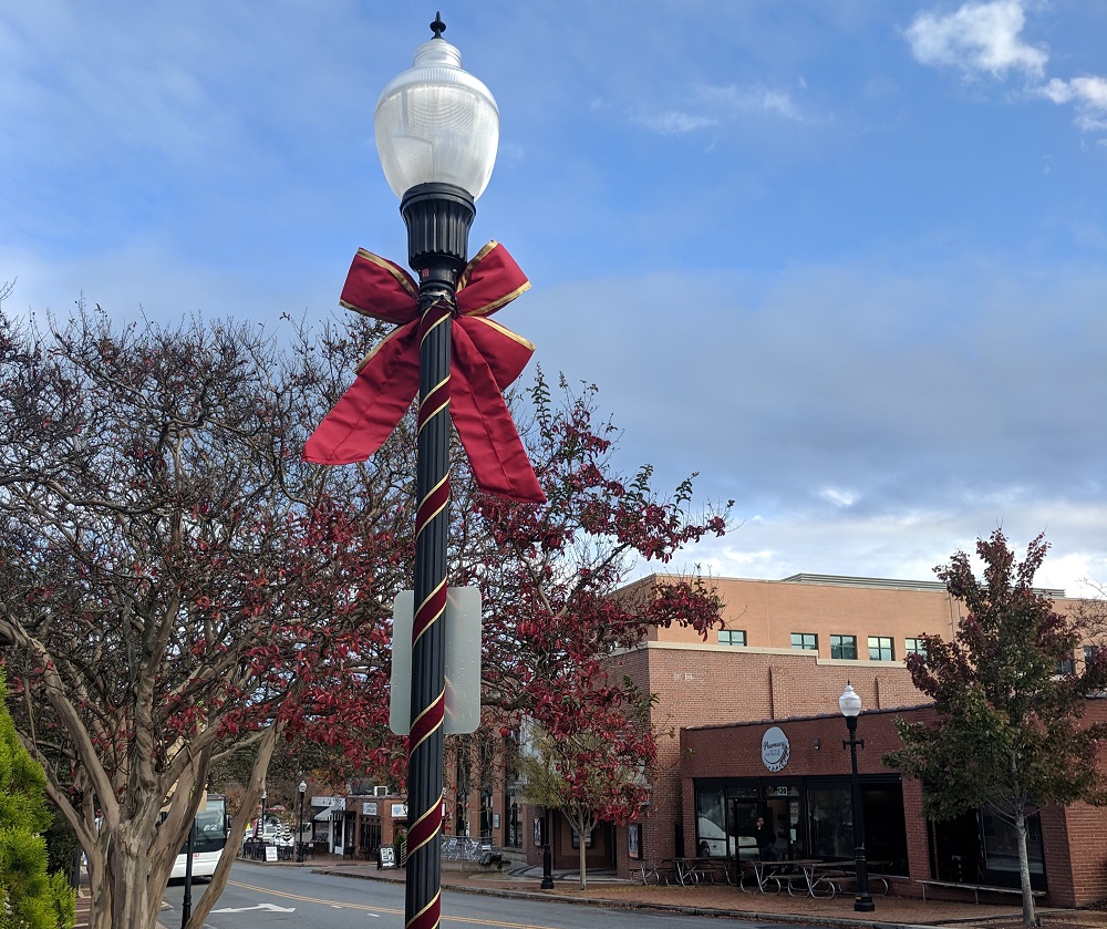 Lamp post in downtown Cary