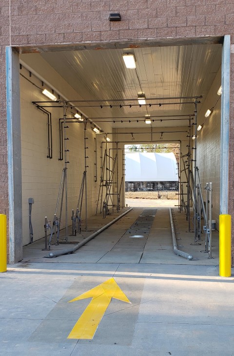 Heavy Equipment Wash Bay - automated bay close up