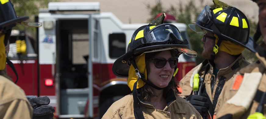 Town employees at fire department training