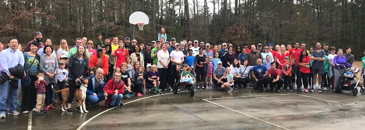 Group shot on basketball court