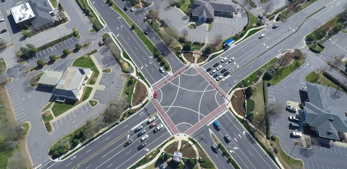 high house road and cary parkway aerial shot