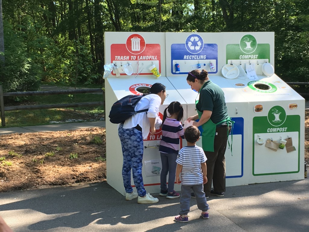 People at spring daze waste station