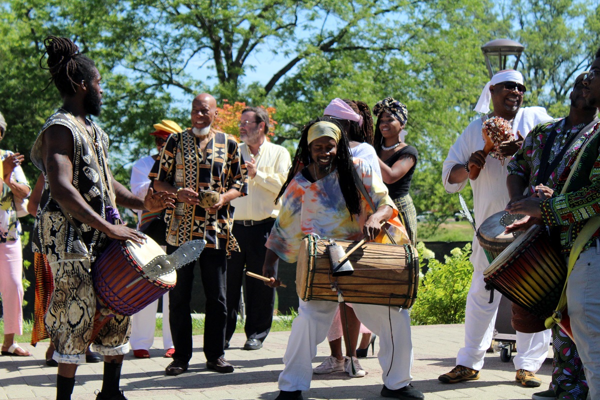 Drumers at Juneteenth celebration