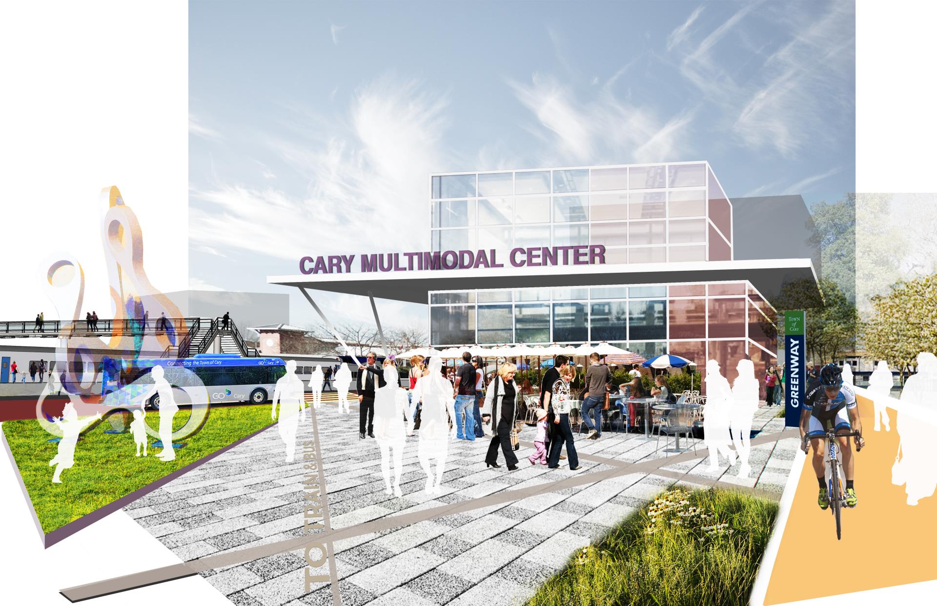 Cary Downtown Multimodal Transportation Center concept drawing