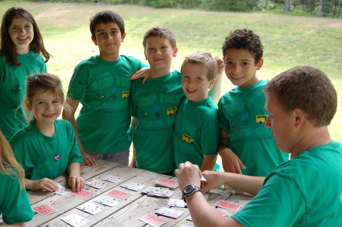 Campers playing card game