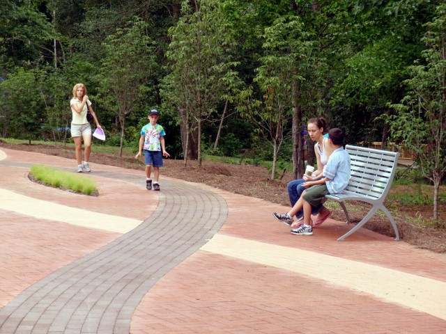 imaginery garden with pedestrians