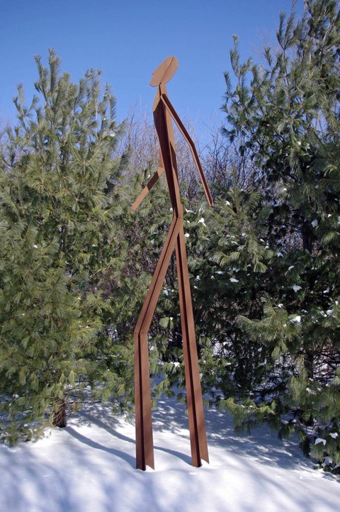 Visitor sculpture in snow