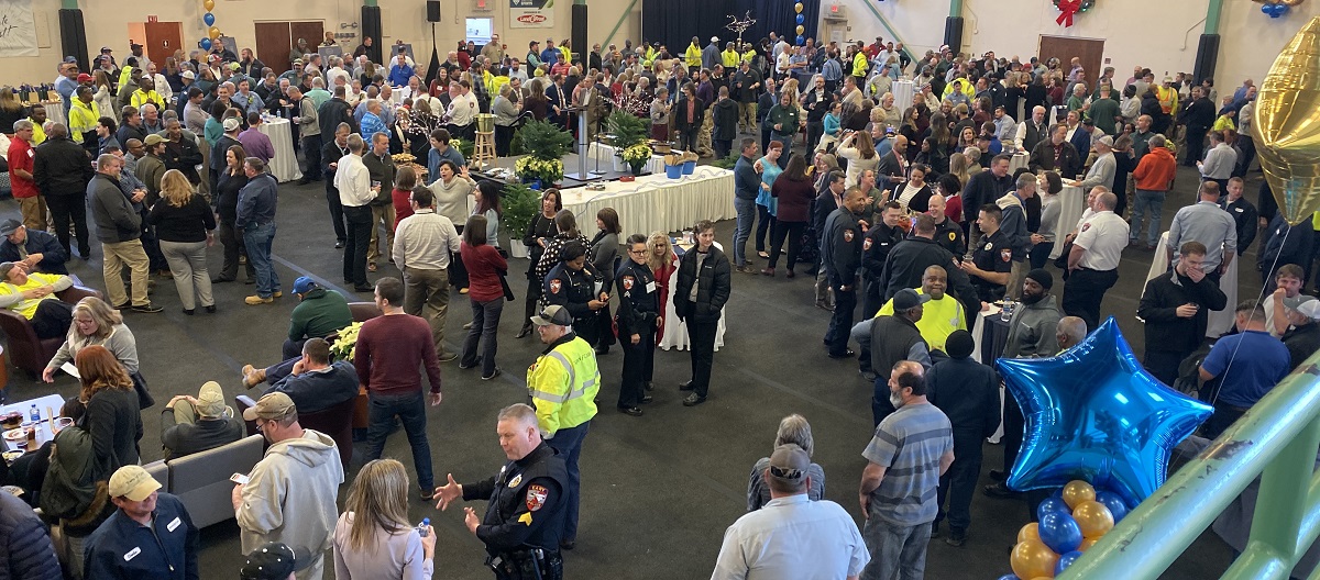 Crowd at employee appreciation event