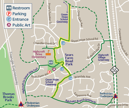 Green Hope School Greenway Map