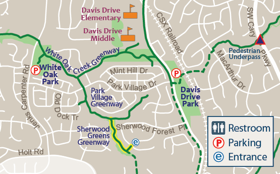 Sherwood Greens Greenway Map