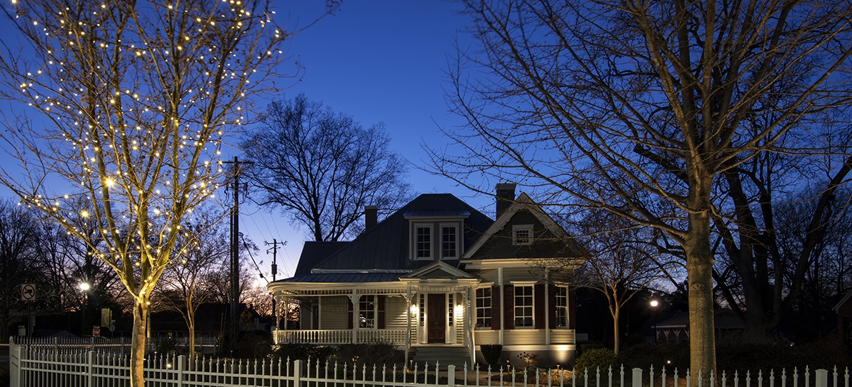 House at dusk