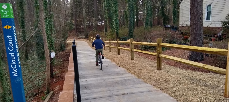 Annie Jones Greenway entrance at McCloud Court