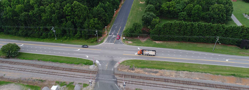 Trinity and Chatham intersection aerial