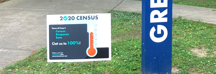 Census 2020 Signs on Cary Greenway