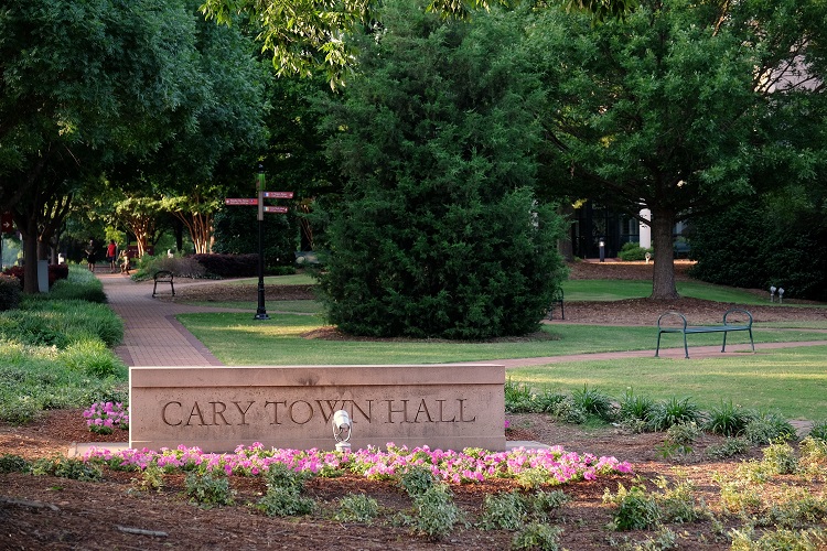 Cary Town Hall sign