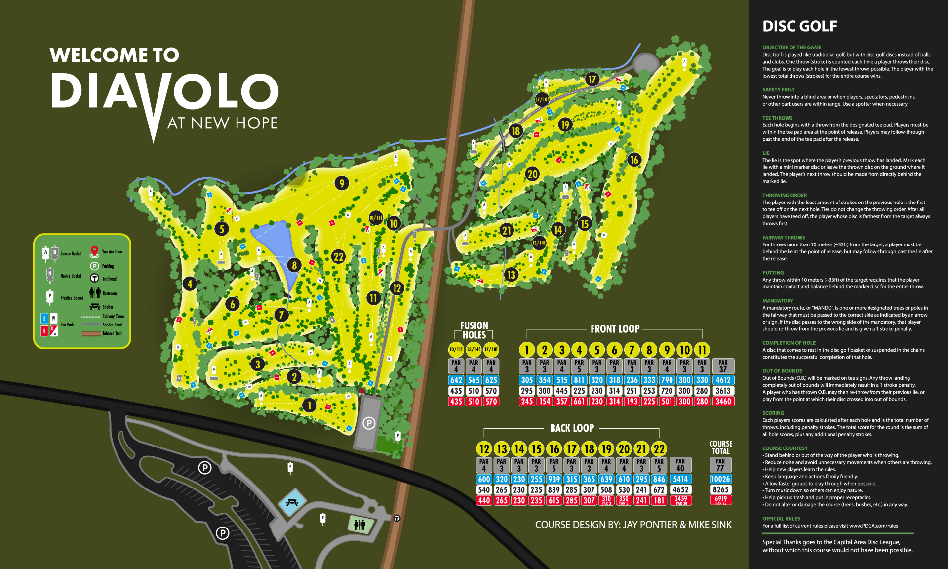 Diavolo Disc Golf Course Map