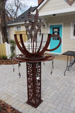 installed Esteamed Coffee sculpture 3-22-2021