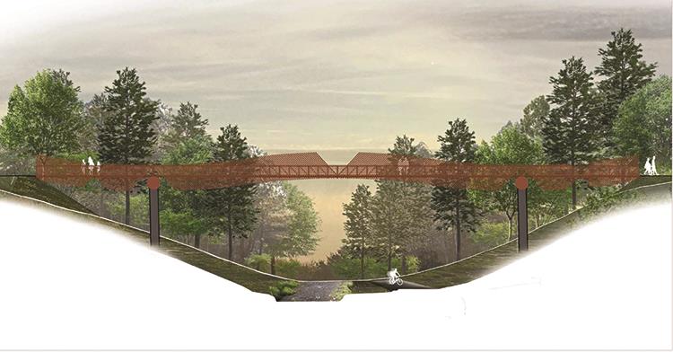 Cary Parkway Pedestrian Bridge Rendering