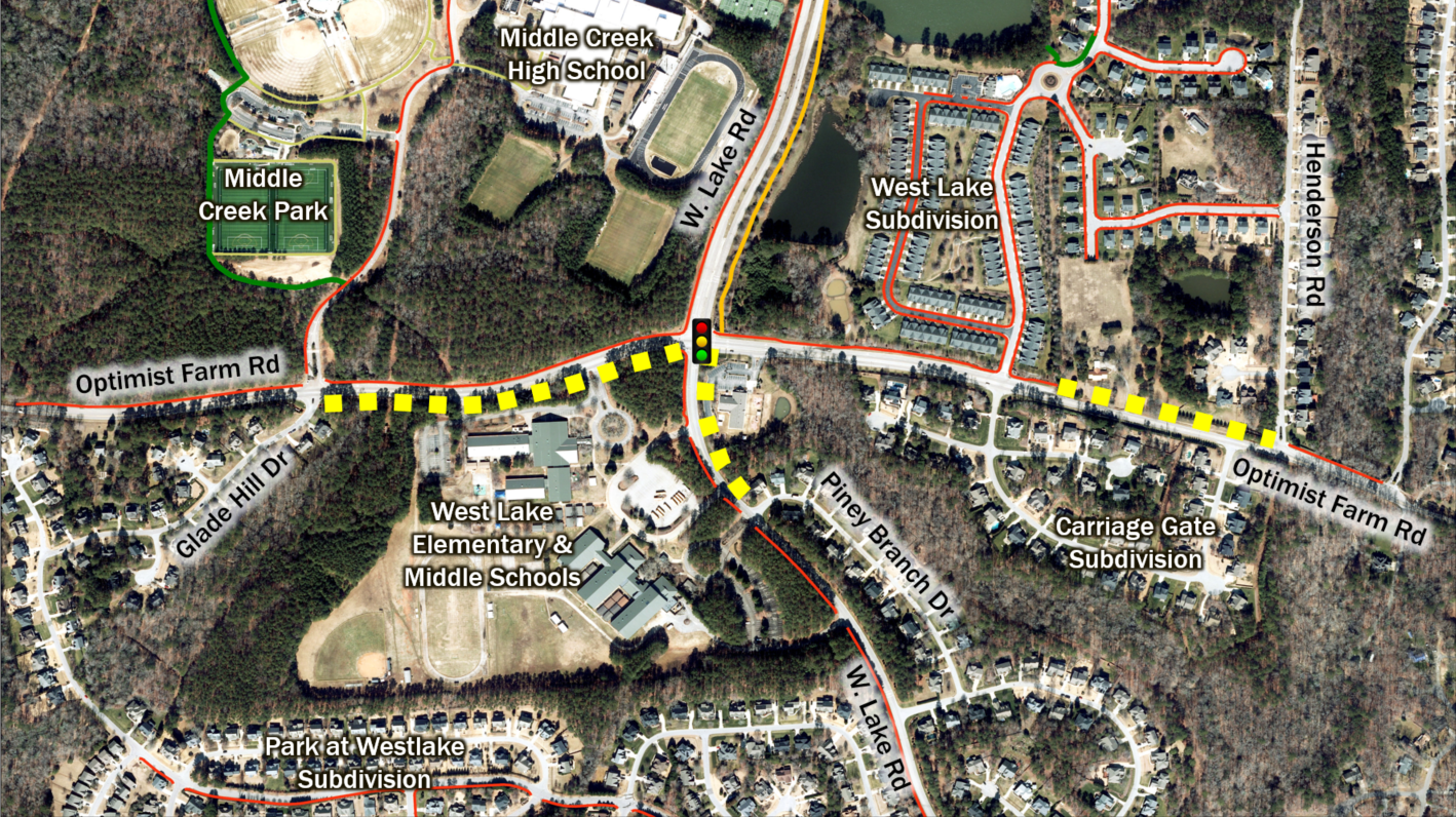 Optimist Rd Sidewalk Map