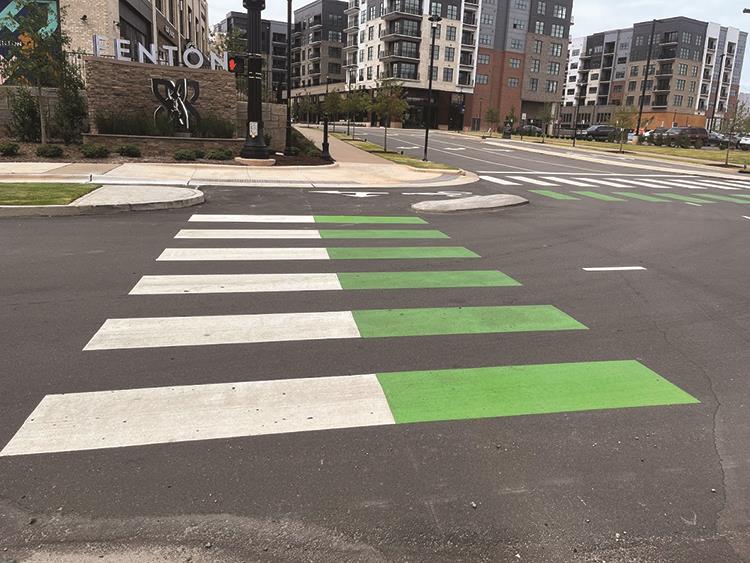 Crosswalk with Green Paint