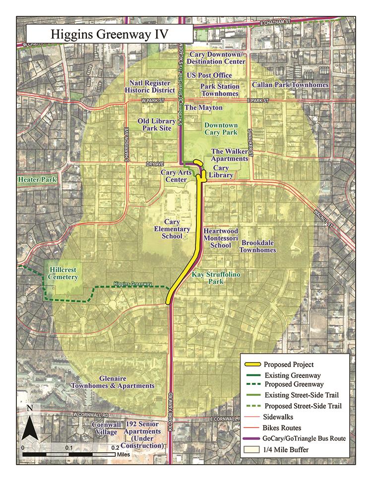 Map of Higgins Greenway Phase 4