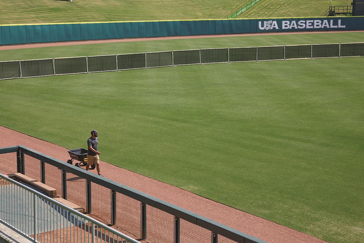 Employee doing field maintenance