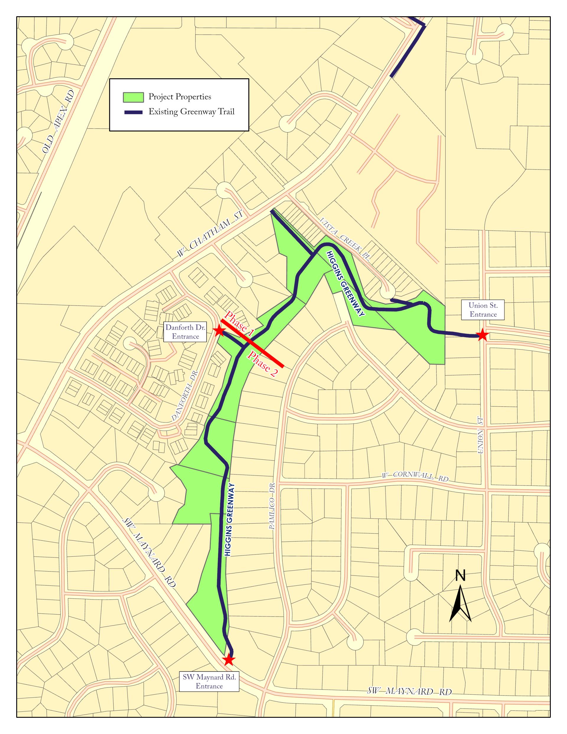 Higgins Greenway invassive plant project map for website