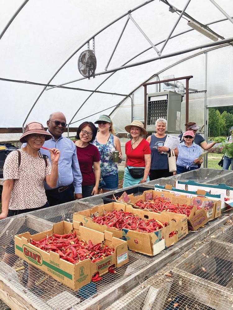 Group photo near produce