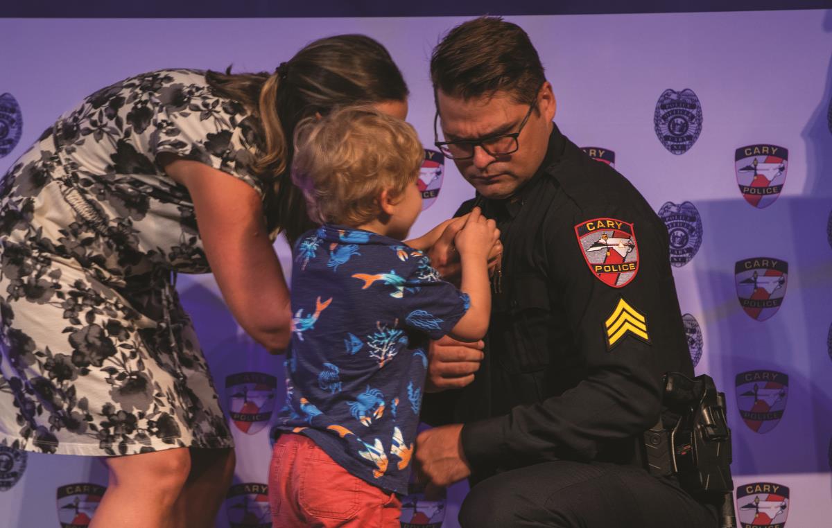 Officer receives pin