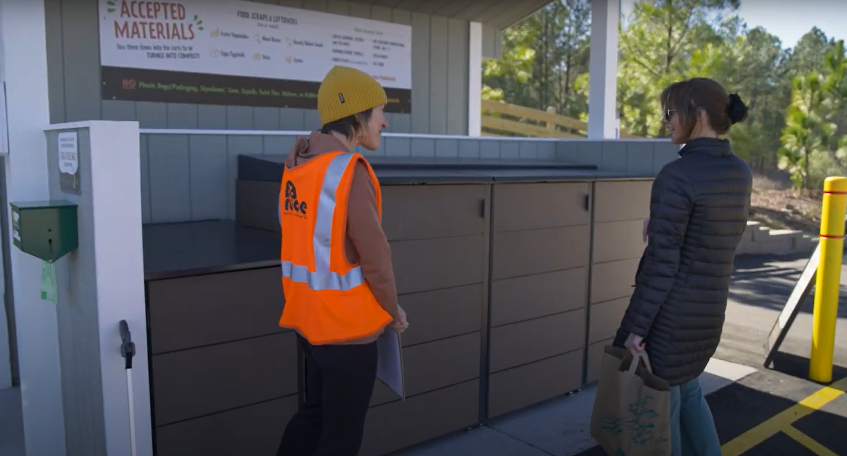 Citizen visiting the Food Waste Drop-Off