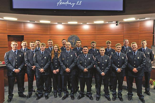 Fire recruit academy 28 graduation photo