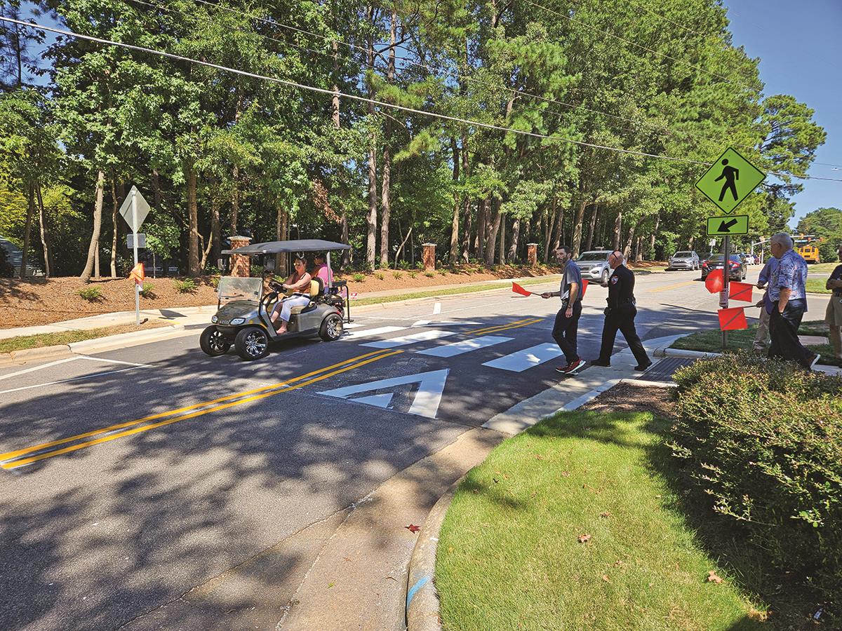 Pedestrians at crosswalk