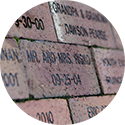 engraved brick pavers in circle