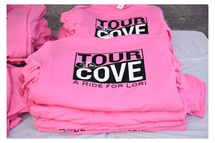 Stack of Tour de Cove T shirts